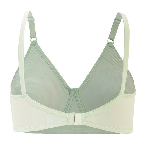 Wirefree Non - Padded Combed Cotton Everyday Comfort Bra - Light Green Shade