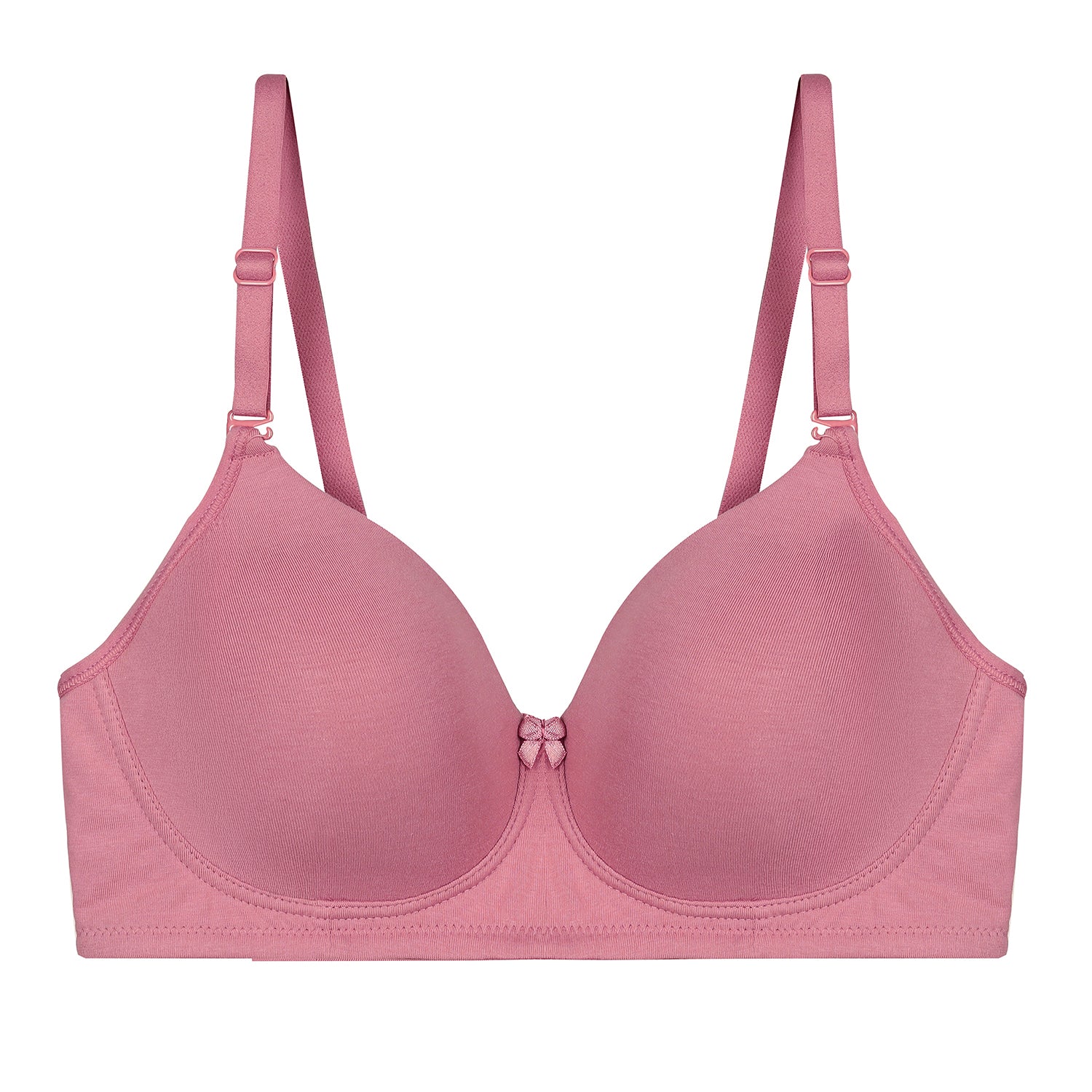 Wirefree Padded Combed Cotton Everyday Comfort Bra - Mauve Shade