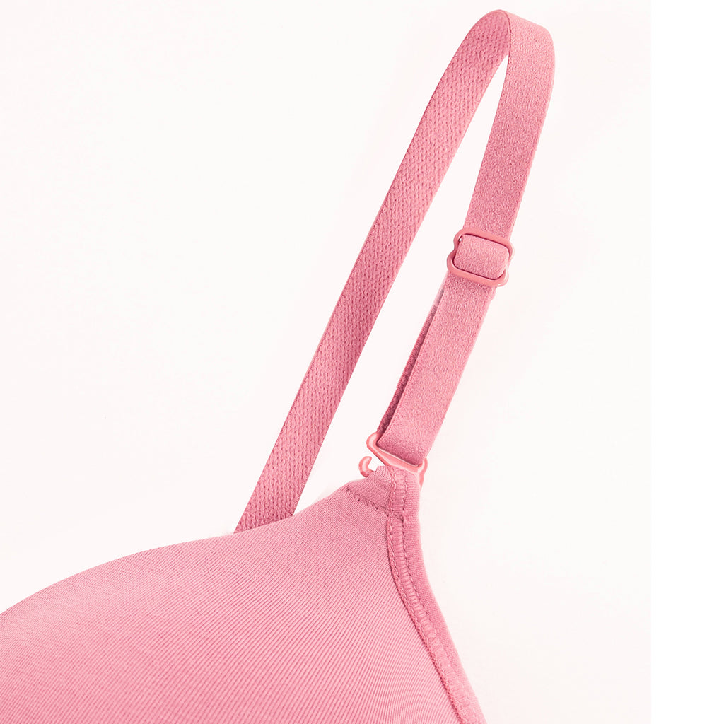 Wirefree Padded Combed Cotton Everyday Comfort Bra - Mauve Shade