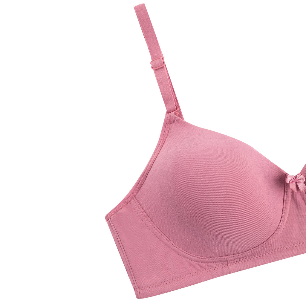 Wirefree Padded Combed Cotton Everyday Comfort Bra - Mauve Shade